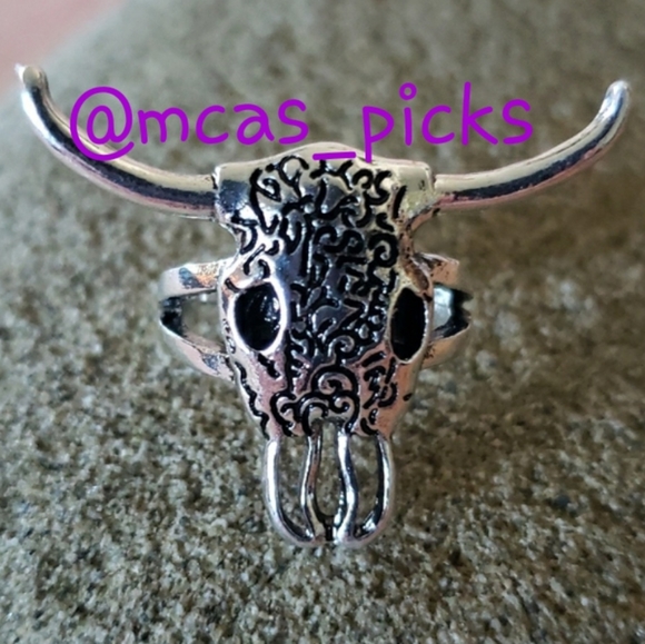 Longhorn Ring. Bull Head Cow Head Steer Head Cowgirl Rodeo Festival Boho Cowboy - Picture 3 of 11